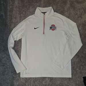 Nike White Ohio State Logo Quarter-Zip Top